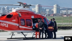 Хеликоптерът за спешна медицинска помощ по въздух при първия си тренировъчен полет, март 2024 г.