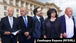 Колаж с номинираните за премиер Росен Желязков и за министри Томислав Дончев, Даниел Митов, Теменужка Петкова и Красен Кралев