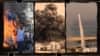 Колаж с кадри от последните три дни на ракетни атаки на ислямистката организация Хамас над Израел и израелските ответни удари