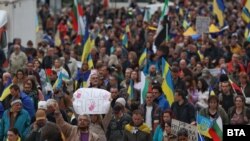 В четвъртък се проведе третото многохилядно шествие в подкрепа на Украйна в центъра на София