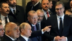 Премиерът Бойко Борисов, президентът на Русия Владимир Путин, на Турция Реджеп Ердогар и на Сърбия Александър Вучич