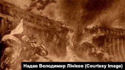 Експлозията на язовир "Дпипрогес" в илюстрациите на страниците на немското седмично списание Berliner Illustrirte Zeitung, 1942 година.