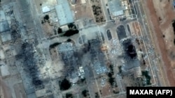 Сателитна снимка на едно от ядрените съоръжения на Иран, направена след ударите на САЩ.