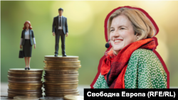 Колаж със снимка на Мая Донева