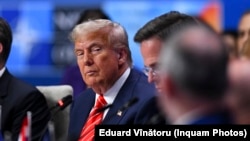 Президентът Доналд Тръмп на срещата на върха на НАТО в Хага