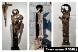 "Ангел", "Богородица" и "Майка". Скулптури на Георги Георгиев - Джако.