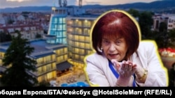 Колаж на Свободна Европа с председателката на Синдиката на българските учители Янка Такева.