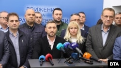 Представители на парламентарната група на ДПС-ДПС на Ахмед Доган по време на брифинг във вторник.