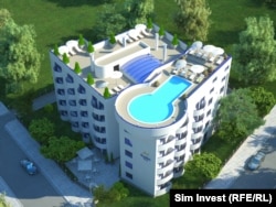 Комплексът "Наутикус Клуб" в "Слънчев бряг". Визуализацията е от сайта на фирма "Сим инвест".